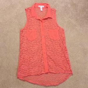 LACY & FLORAL BUTTON DOWN